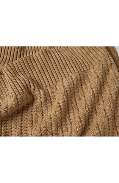 Coyuchi Casa Loma Organic Knit Throw Blanket In Brown