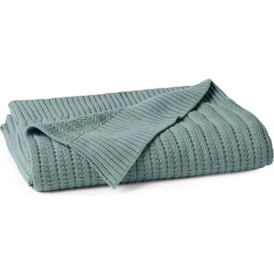 Coyuchi Casa Loma Organic Knit Throw Blanket In Green