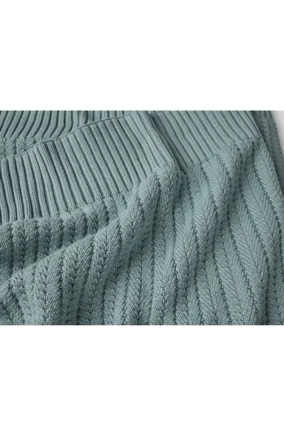 Coyuchi Casa Loma Organic Knit Throw Blanket In Green