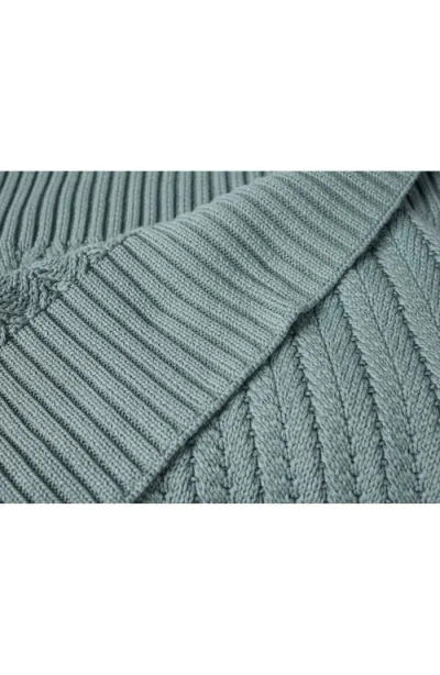 Coyuchi Casa Loma Organic Knit Throw Blanket In Green
