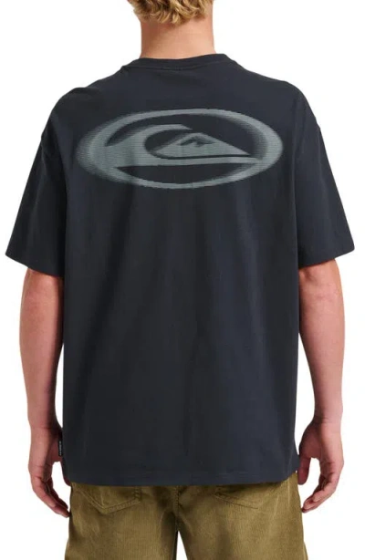 Quiksilver High Speed Blur Oversize Cotton Graphic T-shirt In Black