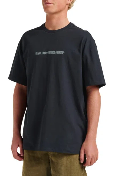 Quiksilver High Speed Blur Oversize Cotton Graphic T-shirt In Black