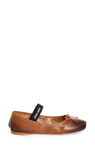 Miu Miu Ballerina Logo Band Flat