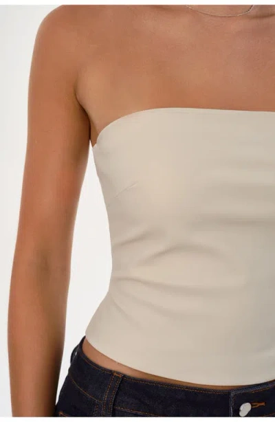 Lamarque Giada | Faux Leather Strapless Top In Neutral