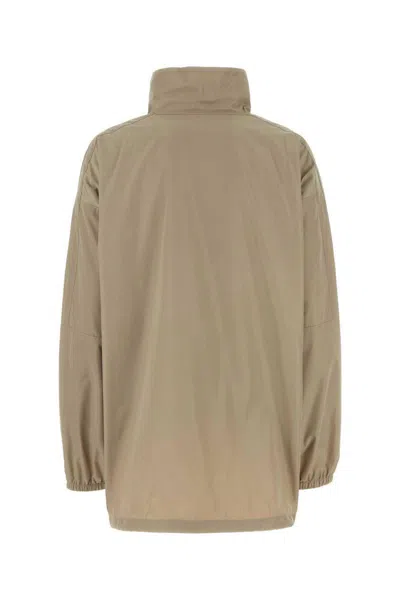Balenciaga Elastic Cuffs Micro Faille Windbreaker In Brown