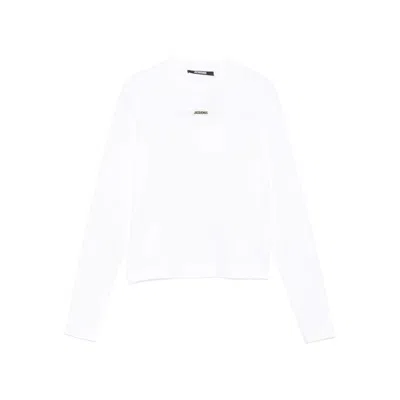 Jacquemus Logo-patch Long-sleeve T-shirt In White