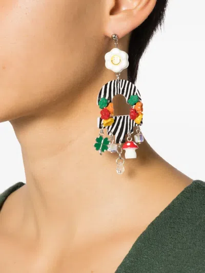 Amir Slama Charm-appliqué Drop Earrings In Multi