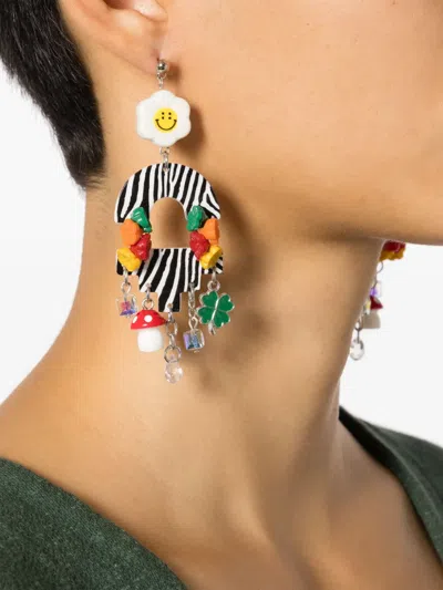Amir Slama Charm-appliqué Drop Earrings In Multi