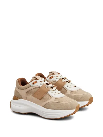Tod's Panelled Sneakers In Brown