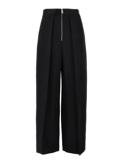 Khaite The Marine Wide-leg Trousers In Black Fabric