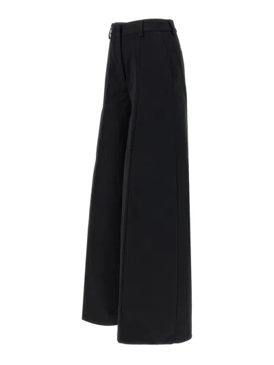 The Latest Thelatest Wide-leg Black Wool Blend Trousers