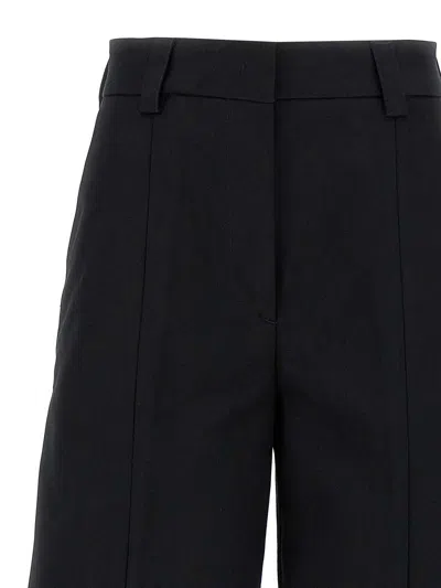 The Latest Thelatest Wide-leg Black Wool Blend Trousers