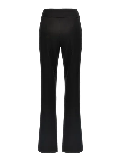 Diesel 'p-erseus' Black Flared Pants With Oval D Logo Plaque On The Front In Wool Blend Woman