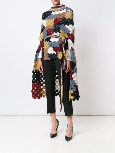 Shop Rosetta Getty Patchwork Crochet Poncho - Yellow