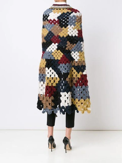 Shop Rosetta Getty Patchwork Crochet Poncho - Yellow