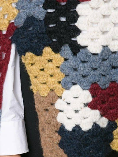 Shop Rosetta Getty Patchwork Crochet Poncho - Yellow