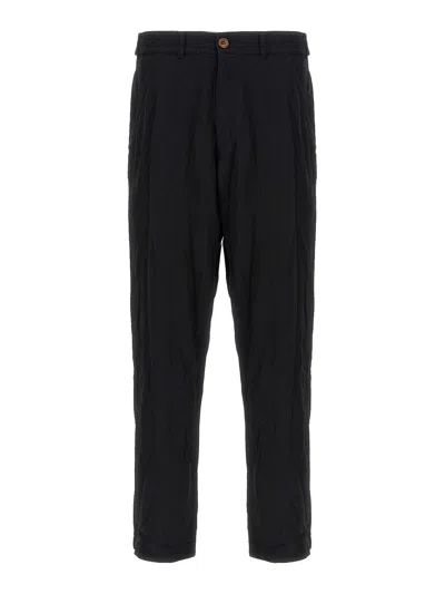 Comme Des Garçons Front Pleated Trousers With Back And Side Pockets In Black