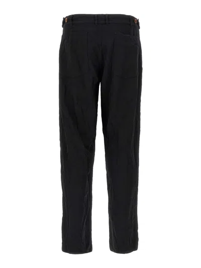 Comme Des Garçons Front Pleated Trousers With Back And Side Pockets In Black