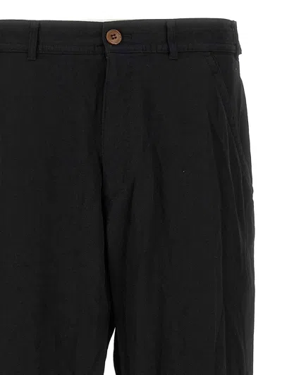 Comme Des Garçons Front Pleated Trousers With Back And Side Pockets In Black
