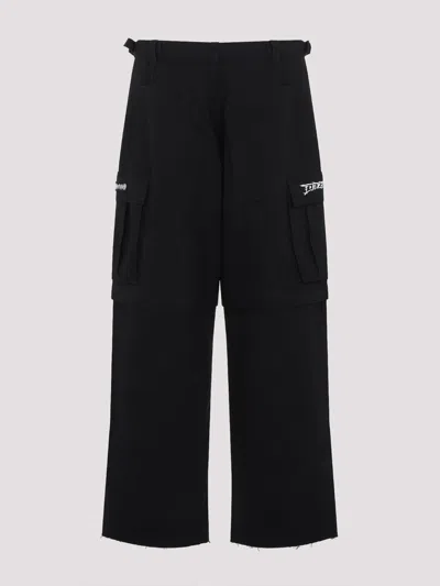 032c Wide Leg Cargo Trousers With Versatile Fit In Black