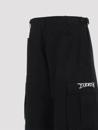 032c Wide Leg Cargo Trousers With Versatile Fit In Black