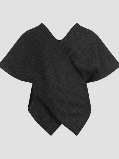 Balenciaga Tailored Pants Top In Wool In Black