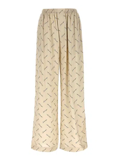 Balenciaga Women Printed Viscose Pyjama Pant In Metallic