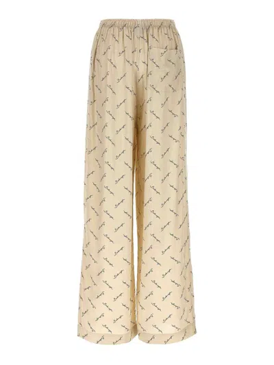 Balenciaga Women Printed Viscose Pyjama Pant In Metallic