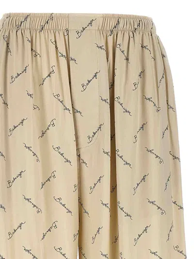 Balenciaga Women Printed Viscose Pyjama Pant In Metallic