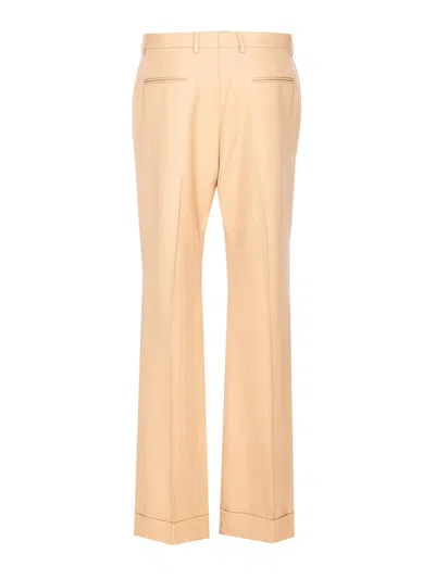 Valentino Camel Trousers With Side Pockets And Cuffs