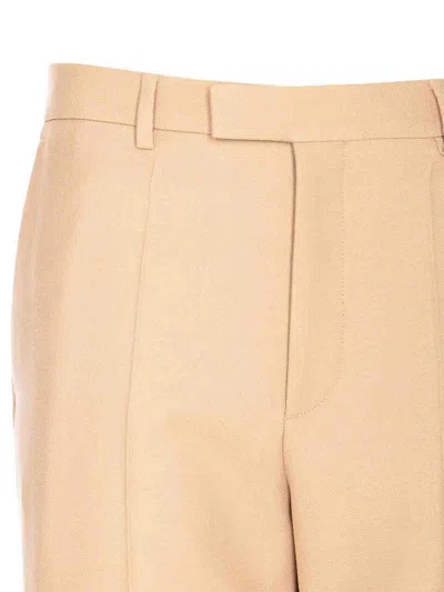 Valentino Camel Trousers With Side Pockets And Cuffs