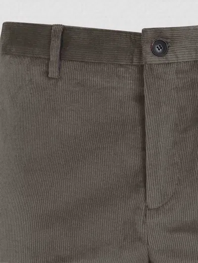 Paul Smith Wool Corduroy Straight Fit Trousers In Gray