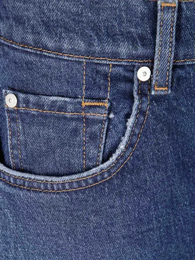 7 For All Mankind Bonnie Curvilinear Radar With Raw Cut In Blue