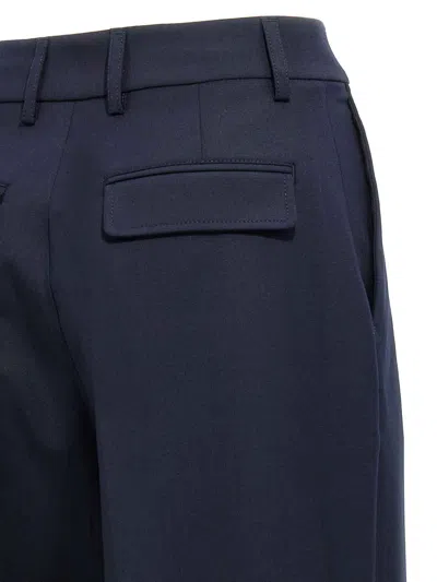 The Latest Thelatest Midnight Blue Wool Blend Trousers In Blue