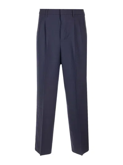 Ami Alexandre Mattiussi Virgin Wool Tailored Trousers Blue