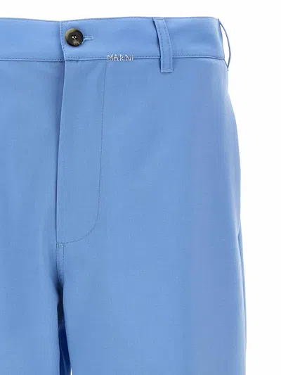 Marni Logo Embroidered Pants With Pockets And Loops