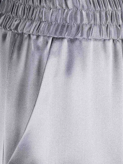 Eleventy Plain Silk Trousers In Blue
