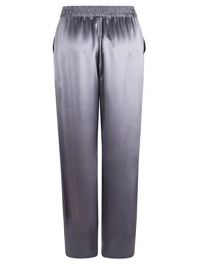 Eleventy Plain Silk Trousers In Blue