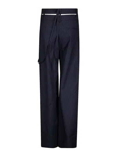 Ottolinger Pinstripe Wrap Pants With Hidden Front Closure