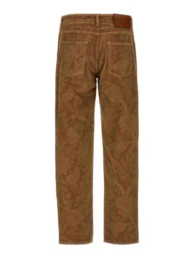 Etro Velvet Trousers Featuring Paisley Pattern