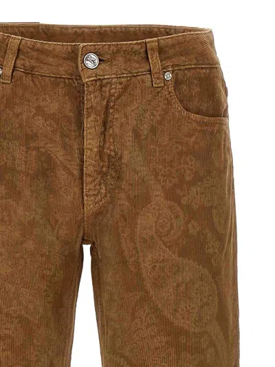Etro Velvet Trousers Featuring Paisley Pattern