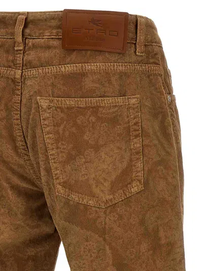 Etro Velvet Trousers Featuring Paisley Pattern