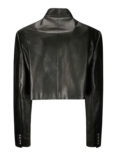 Khaite Slightly Wide -sized Cropped Leather Jacket