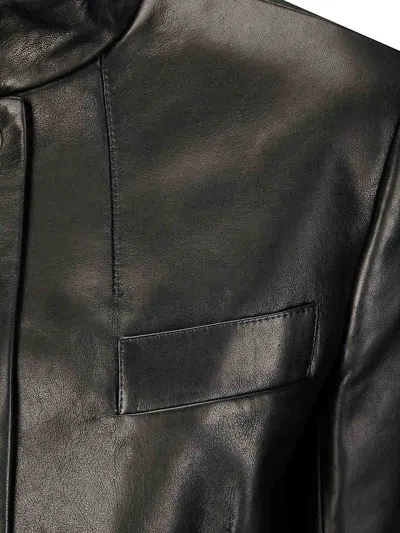 Khaite Slightly Wide -sized Cropped Leather Jacket