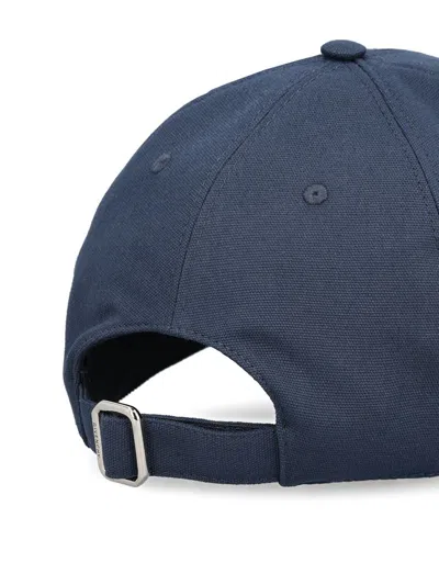 Givenchy Embroidered Cap With Curved Brim And Metal Buckle In Blue