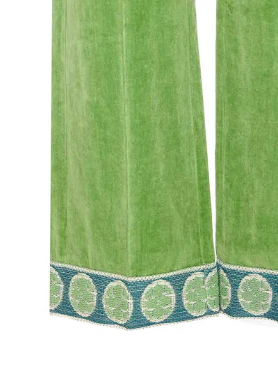 Valentino Garavani Velvet Trousers With Jacquard Hem