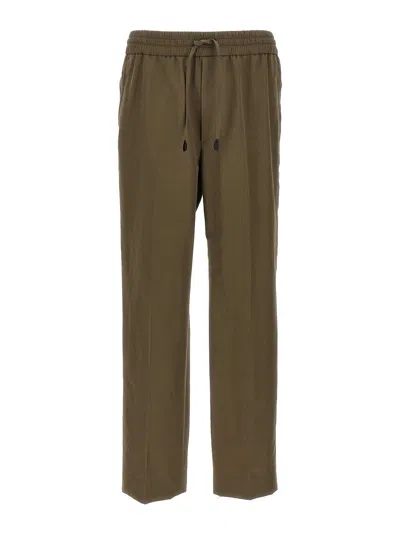 Brioni 'asolo' Trousers Featuring Elastic Waistband In Brown