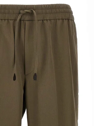 Brioni 'asolo' Trousers Featuring Elastic Waistband In Brown