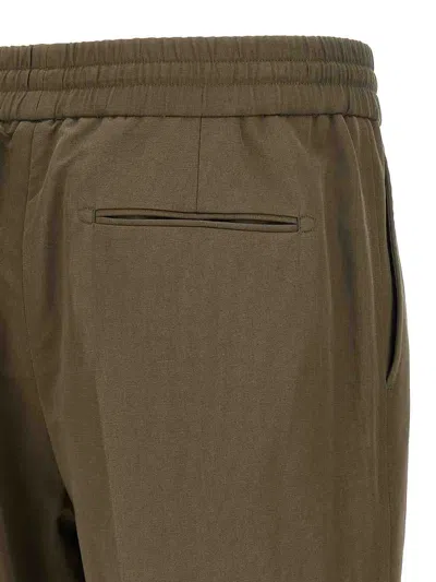 Brioni 'asolo' Trousers Featuring Elastic Waistband In Brown