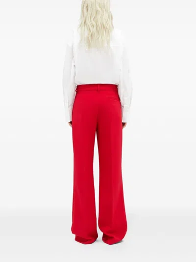 Msgm High-waist Tailored Trousers In Red